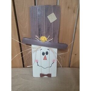 Fall Winter Porch Sign Scarecrow Snowman 22" x 14"